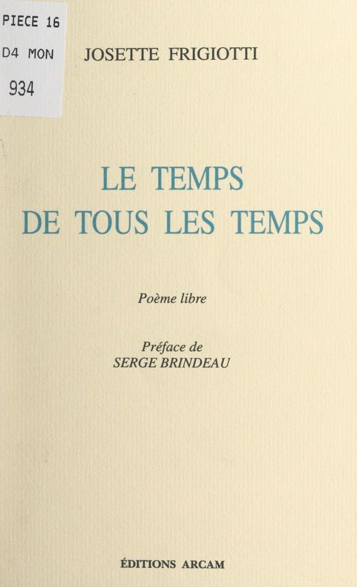 Couverture ebook de Le temps de tous les temps, de Josette Frigiotti