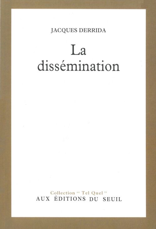 Couverture ebook de La Dissémination, de Derrida Jacques