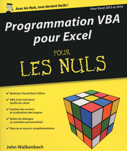 ebook cover of Programmation VBA pour Excel 2013 et 2016 Pour les Nuls, by John Walkenbach