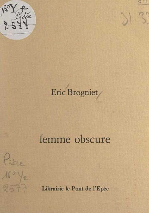 ebook cover of Femme obscure, by Eric Brogniet