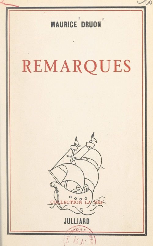 Couverture ebook de Remarques, de Maurice Druon
