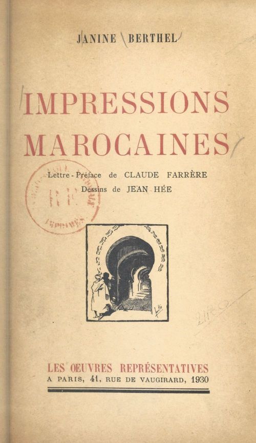 Couverture ebook de Impressions marocaines, de Janine Berthel