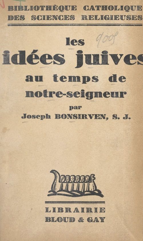ebook cover of Les idées juives du temps de notre-Seigneur, by Joseph Bonsirven