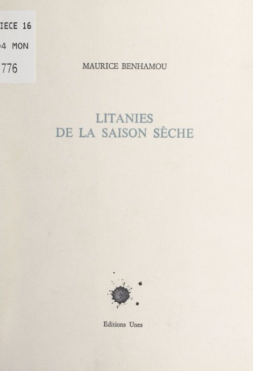 Couverture ebook de Litanies de la saison sèche, de Maurice Benhamou