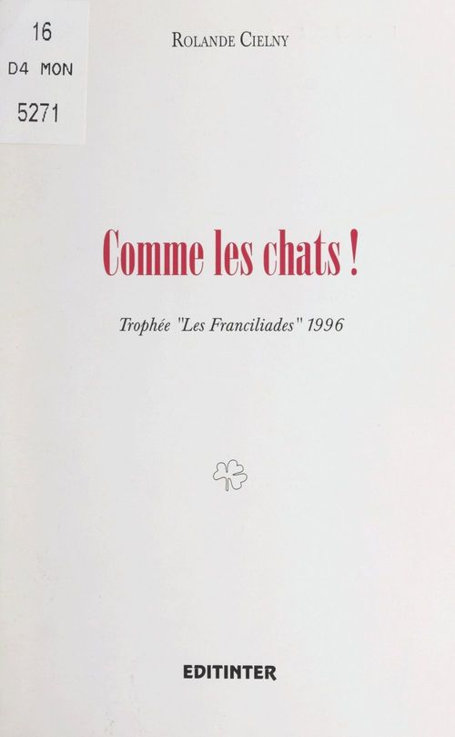ebook cover of Comme les chats !, by Rolande Cielny