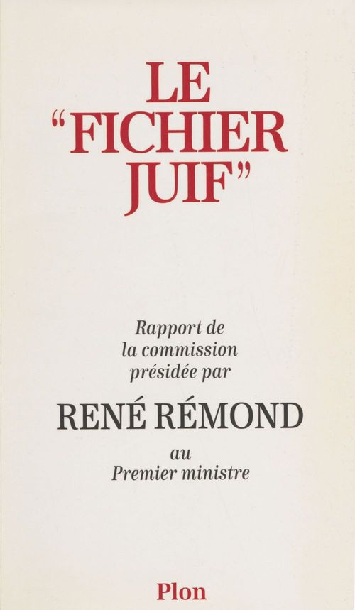 Couverture ebook de Le Fichier juif, de René Rémond