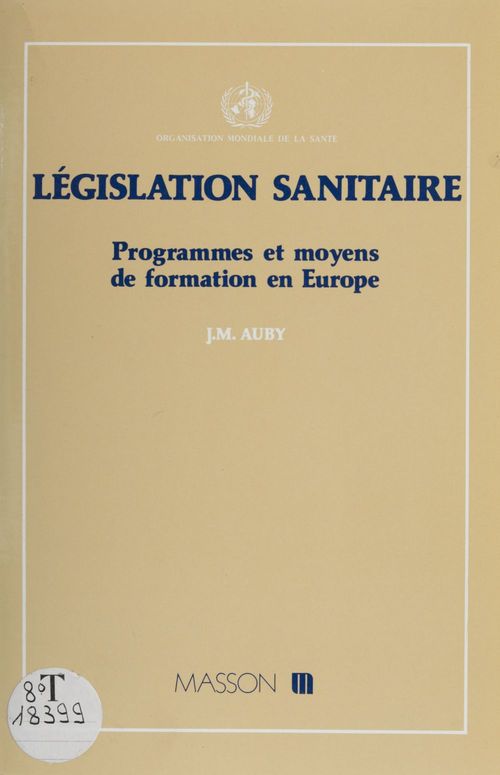 Couverture ebook de Législation sanitaire, de Organisation Mondiale De La