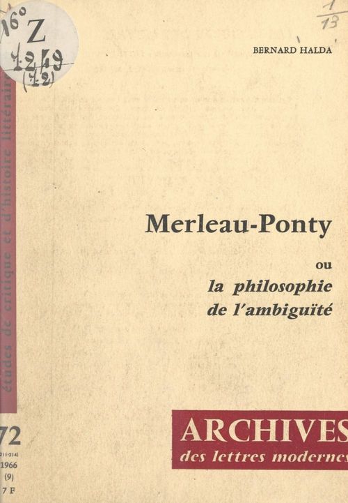 ebook cover of Merleau-Ponty, by Bernard Halda