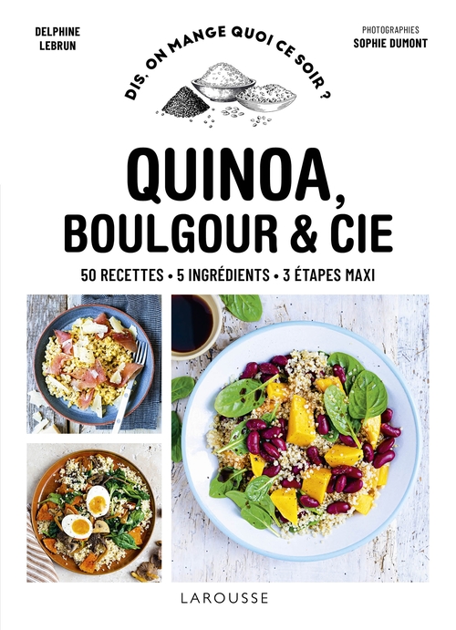 Couverture ebook de Quinoa, boulgour & autres céréales, de Delphine Lebrun