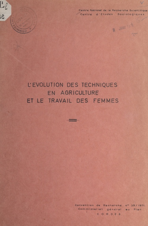 Couverture ebook de L'évolution des techniques en agriculture et le travail des femmes, de Marie-Catherine Becouarn