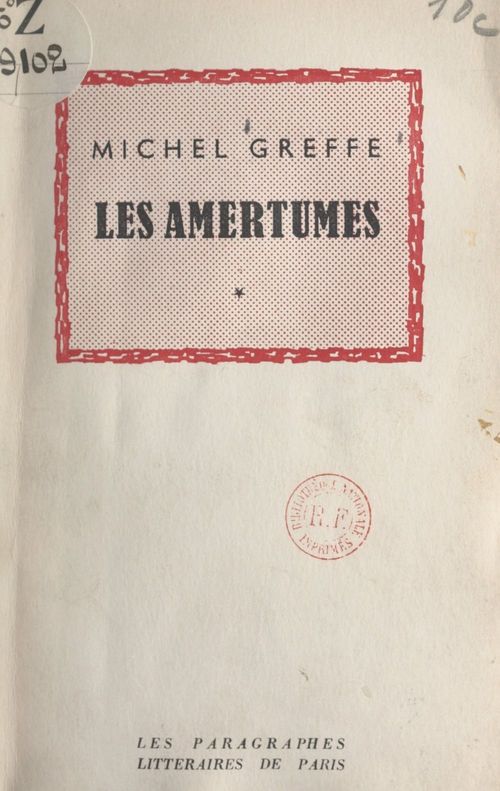 ebook cover of Les amertumes, by Michel Greffe