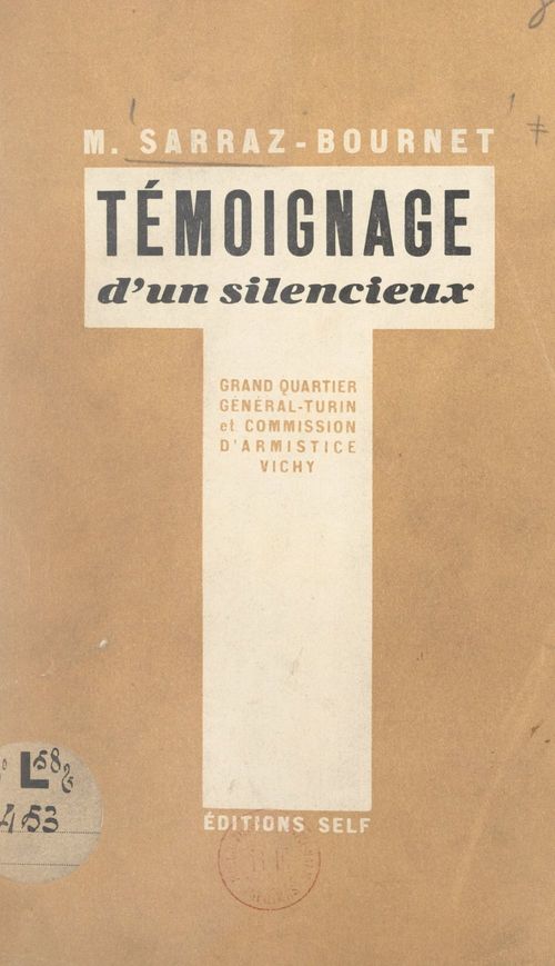 ebook cover of Témoignage d'un silencieux, by M. Sarraz-Bournet