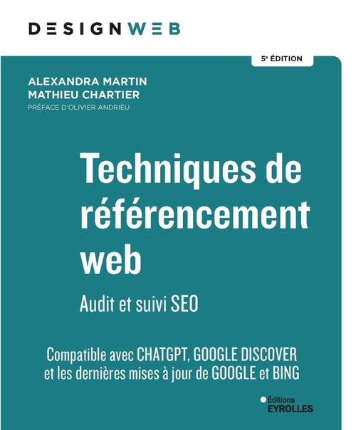 Couverture ebook de Techniques de référencement web, de Mathieu Chartier, Alexandra Martin