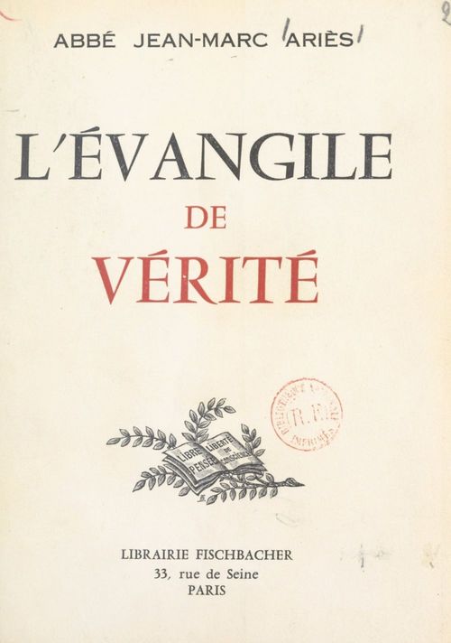 Couverture ebook de L'Évangile de vérité, de Jean-Marc Aries