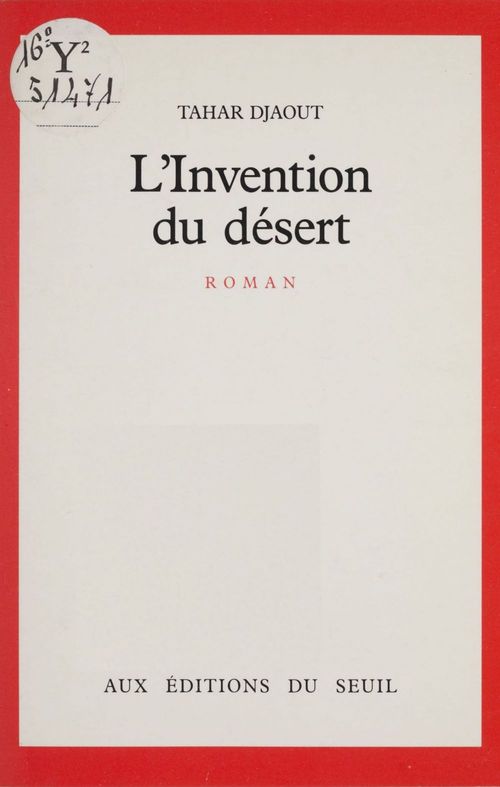 Couverture ebook de L'Invention du désert, de Djaout Tahar