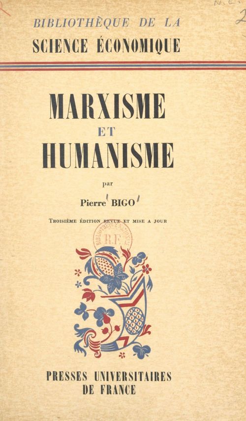 Couverture ebook de Marxisme et humanisme, de Pierre Bigo