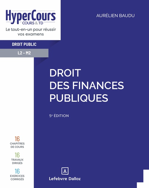 Couverture ebook de Droit des finances publiques 5ed, de Aurélien Baudu