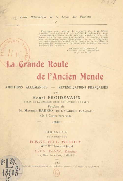 Couverture ebook de La grande route de l'ancien monde, de Henri Froidevaux