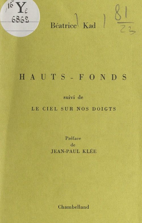Couverture ebook de Hauts-fonds, de Beatrice Kad