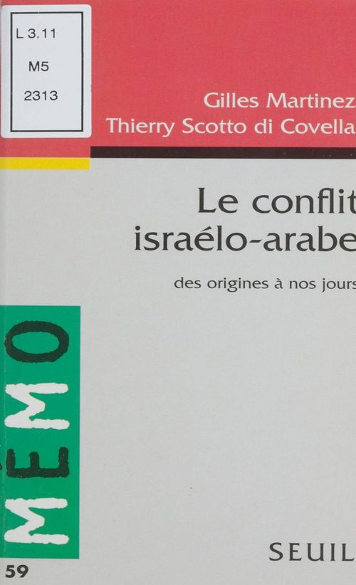 Couverture ebook de Le Conflit israélo-arabe, de Martinez
