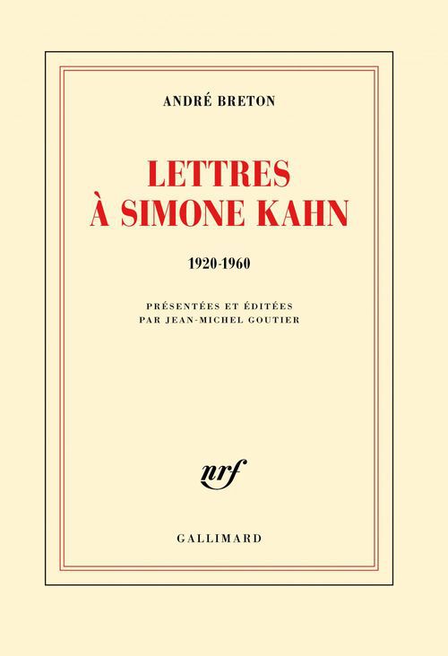 ebook cover of Lettres à Simone Kahn (1920-1960), by André Breton
