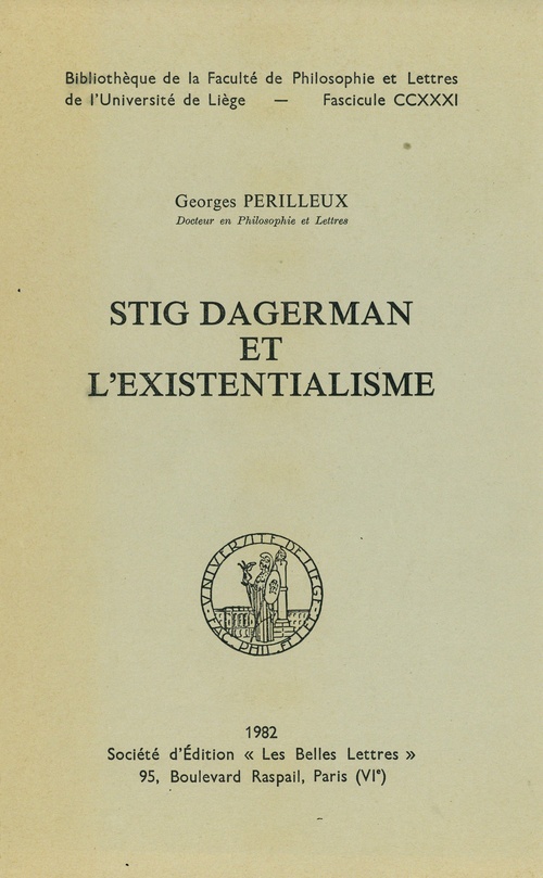 ebook cover of Stig Dagerman et l´existentialisme, by Georges Perilleux