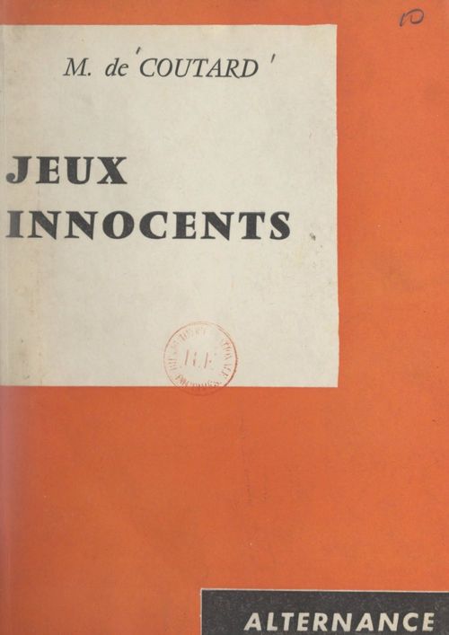 ebook cover of Jeux innocents, by Michele De Coutard