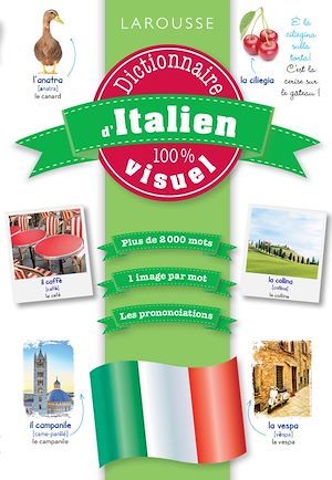 Couverture ebook de Dictionnaire d'italien 100% visuel, de Collectif