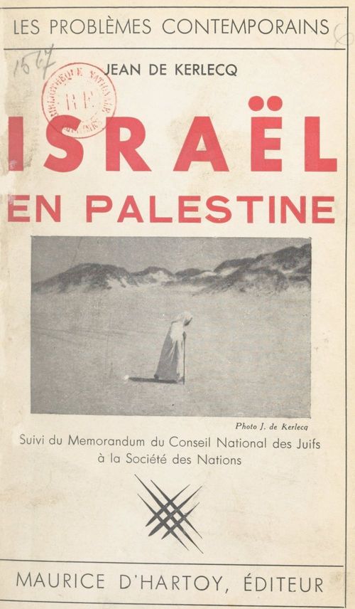 Couverture ebook de Israël en Palestine, de Jean De Kerlecq
