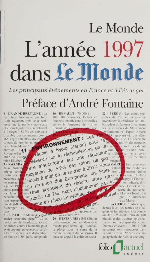 ebook cover of L'année 1997 dans Le Monde, by André Fontaine