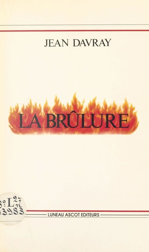 Couverture ebook de La brûlure, de Jean Davray