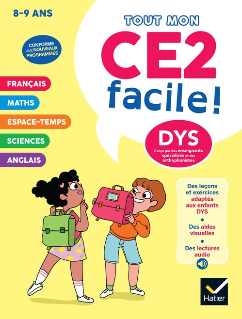 ebook cover of Mon CE2 facile ! Adapté aux enfants DYS ou en difficulté d'apprentissage - 8/9 ans, by Evelyne Barge, Marco Overzee, Thomas Tessier