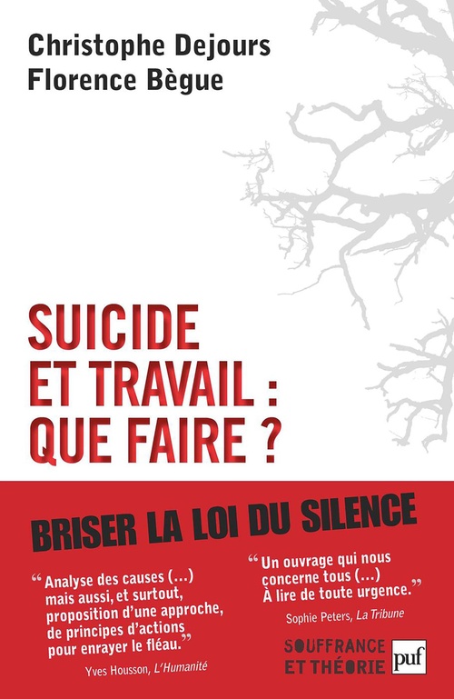 Couverture ebook de Suicide et travail : que faire ?, de Florence Begue, Christophe Dejours