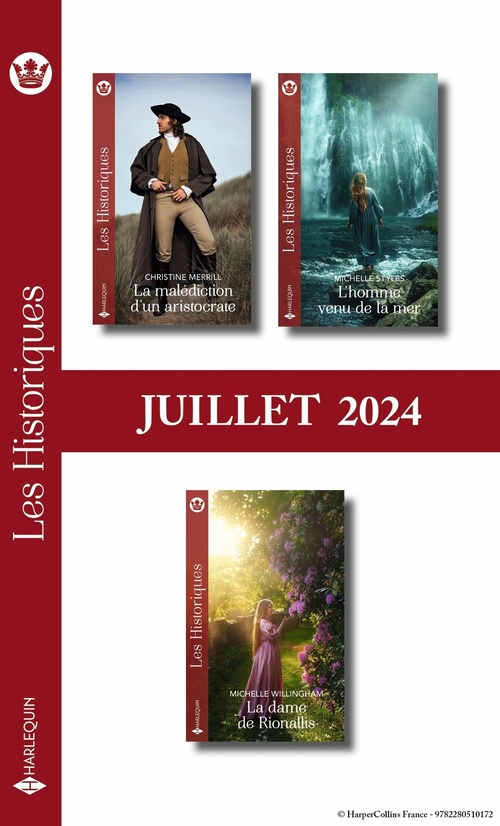 Couverture ebook de Pack mensuel Les Historiques - 3 romans (Juillet 2024), de Collectif