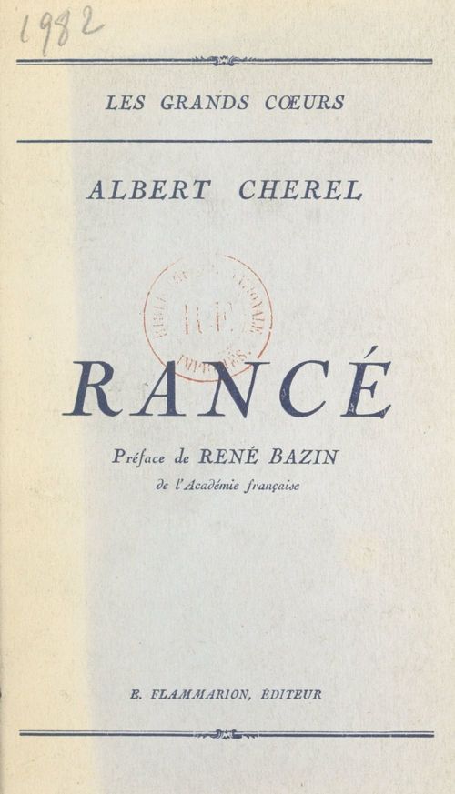 Couverture ebook de Rancé, de Albert Chérel