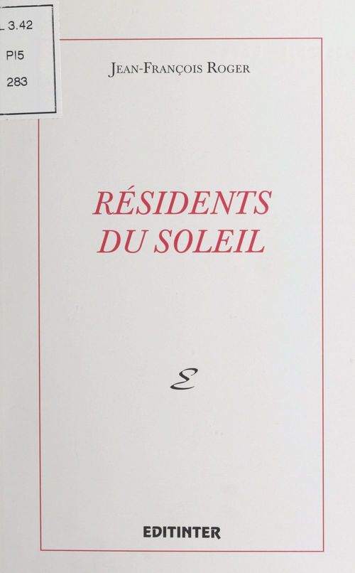 ebook cover of Résidents du soleil, by Jean-Francois Roger