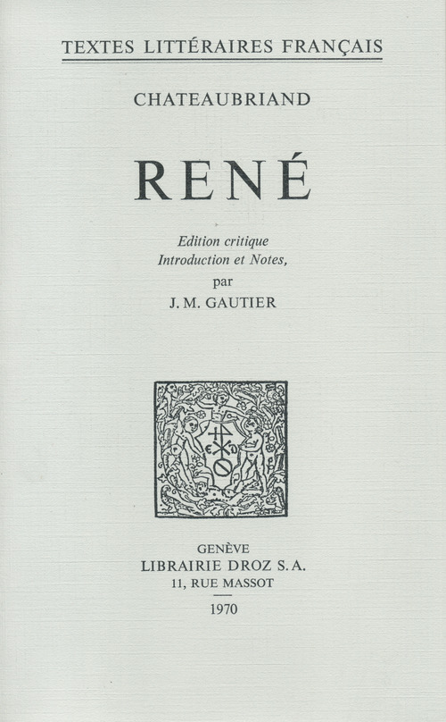 Couverture ebook de René, de François-René de Chateaubriand
