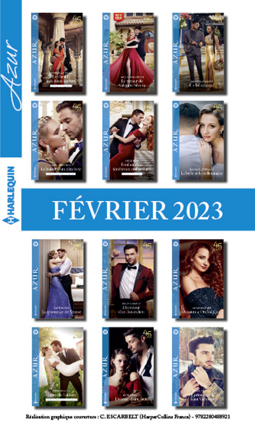 Couverture ebook de Pack mensuel Azur - 11 romans + 1 gratuit (Février 2023), de Collectif