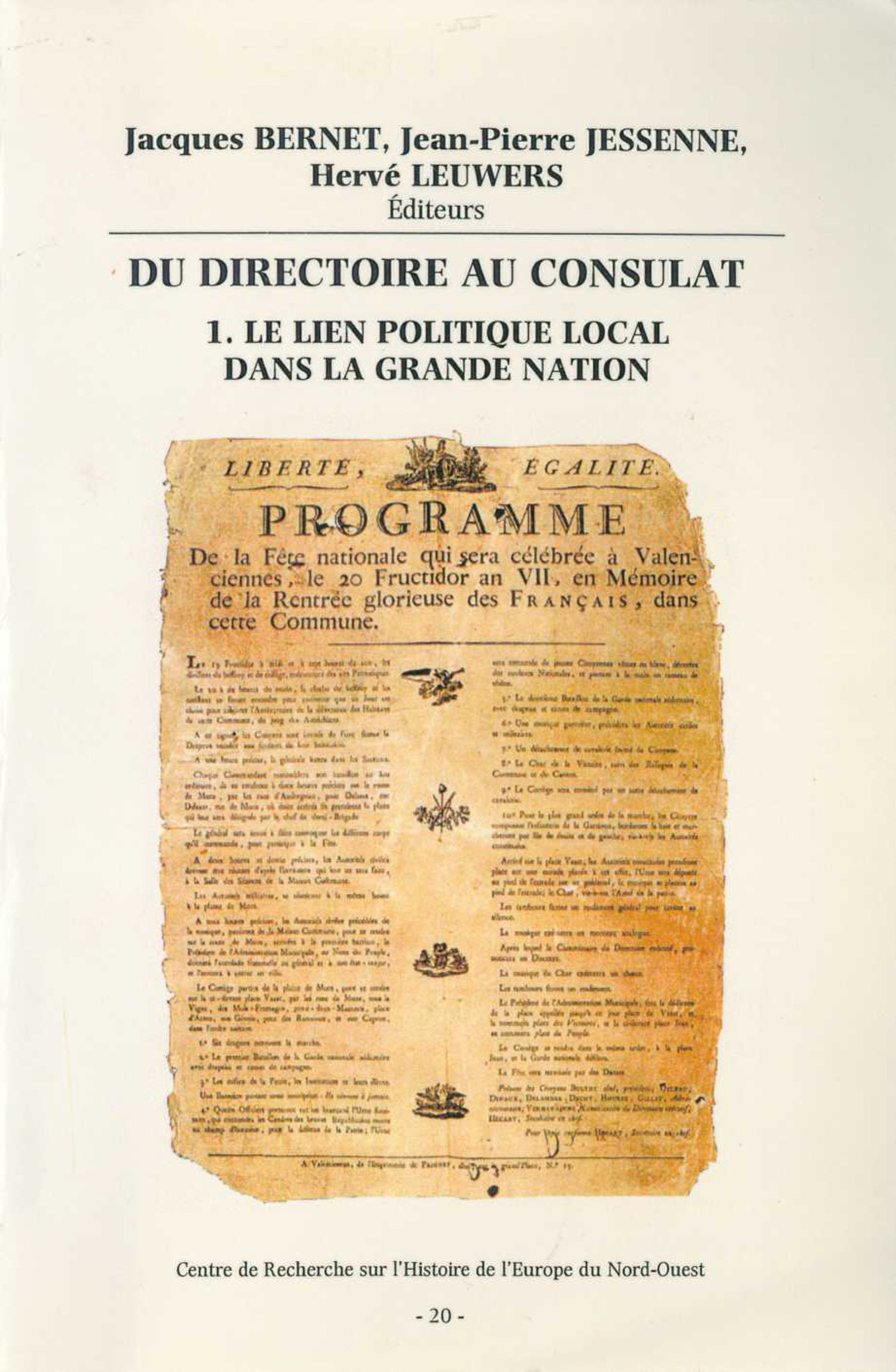 ebook cover of Du Directoire au Consulat 1. Le lien politique local dans la Grande Nation, by Collectif