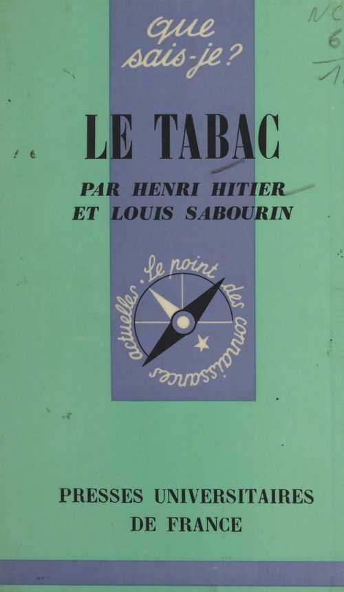 ebook cover of Le tabac, by Henri Hitier, Louis Sabourin