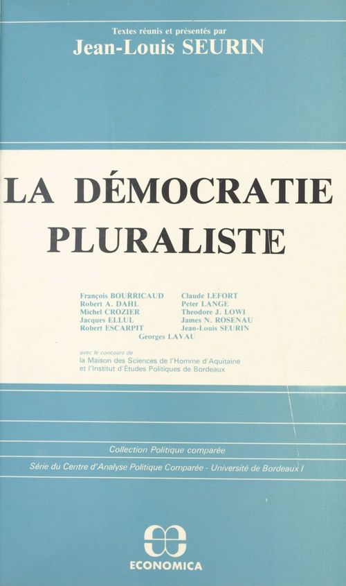 ebook cover of La démocratie pluraliste, by Jean-Louis Seurin