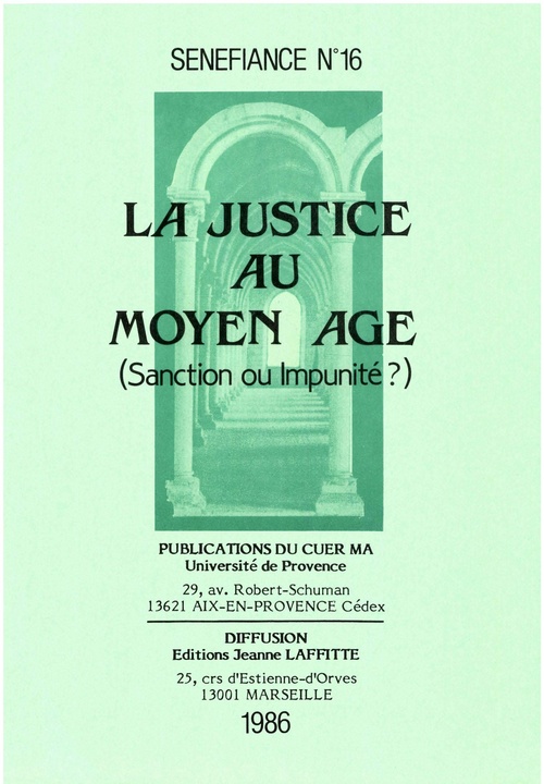 Couverture ebook de La justice au Moyen Âge, de Collectif