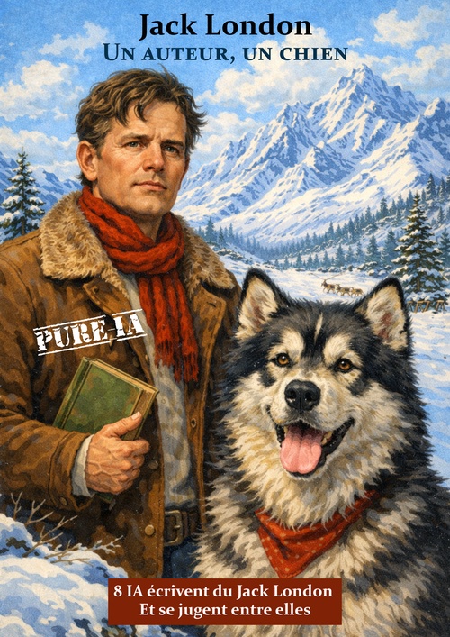 Couverture ebook de Jack London, un auteur, un chien, 8 textes de 8 IA, de Ia