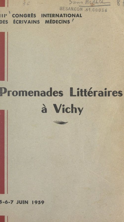 Couverture ebook de Promenades littéraires à Vichy, de Collectif