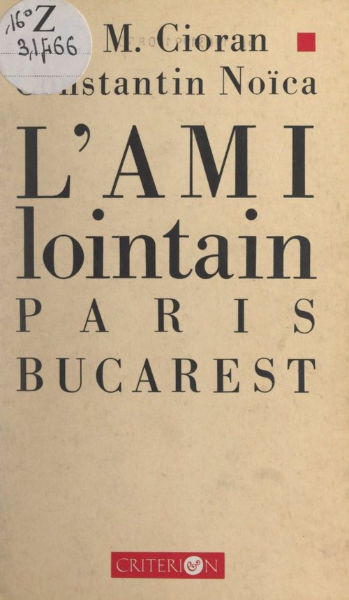 ebook cover of L'ami lointain, by Constantin Noica, Emil Mihai Cioran