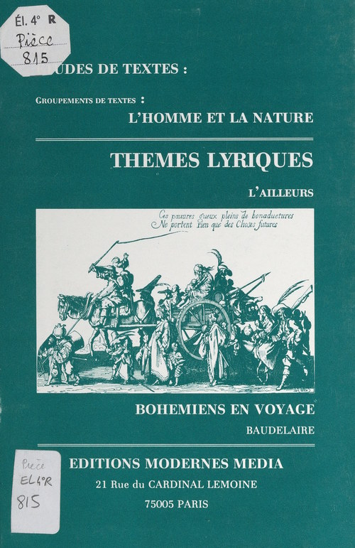 ebook cover of Bohémiens en voyage, Baudelaire, by Anne-Marie Marina-Mediavilla