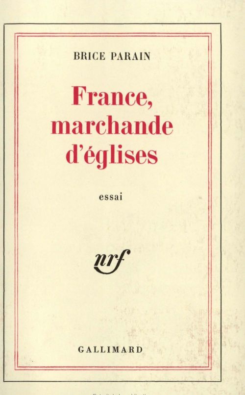 Couverture ebook de France, marchande d'églises, de Parain Brice