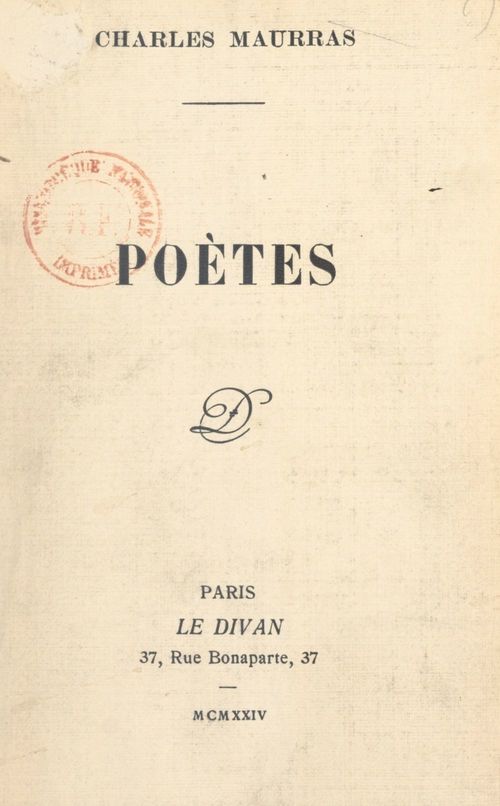 Couverture ebook de Poètes, de Charles Maurras