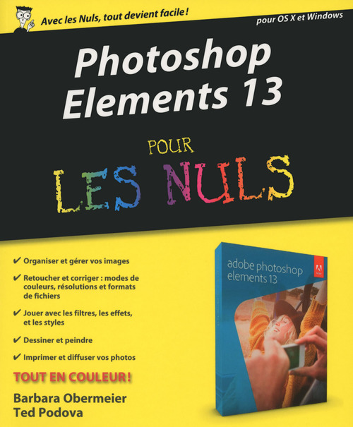 ebook cover of Photoshop Elements 13 pour les Nuls, by Barbara Obermeier, Ted Padova