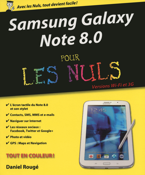 Couverture ebook de Samsung Galaxy Note 8.0 pour les nuls, de Daniel Rougé